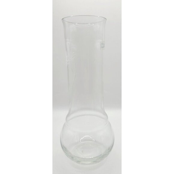 Vintage Toscany Etched Frosted Lily Glass Vase Hand Made In Romania 8" Floral - Picture 6 of 9